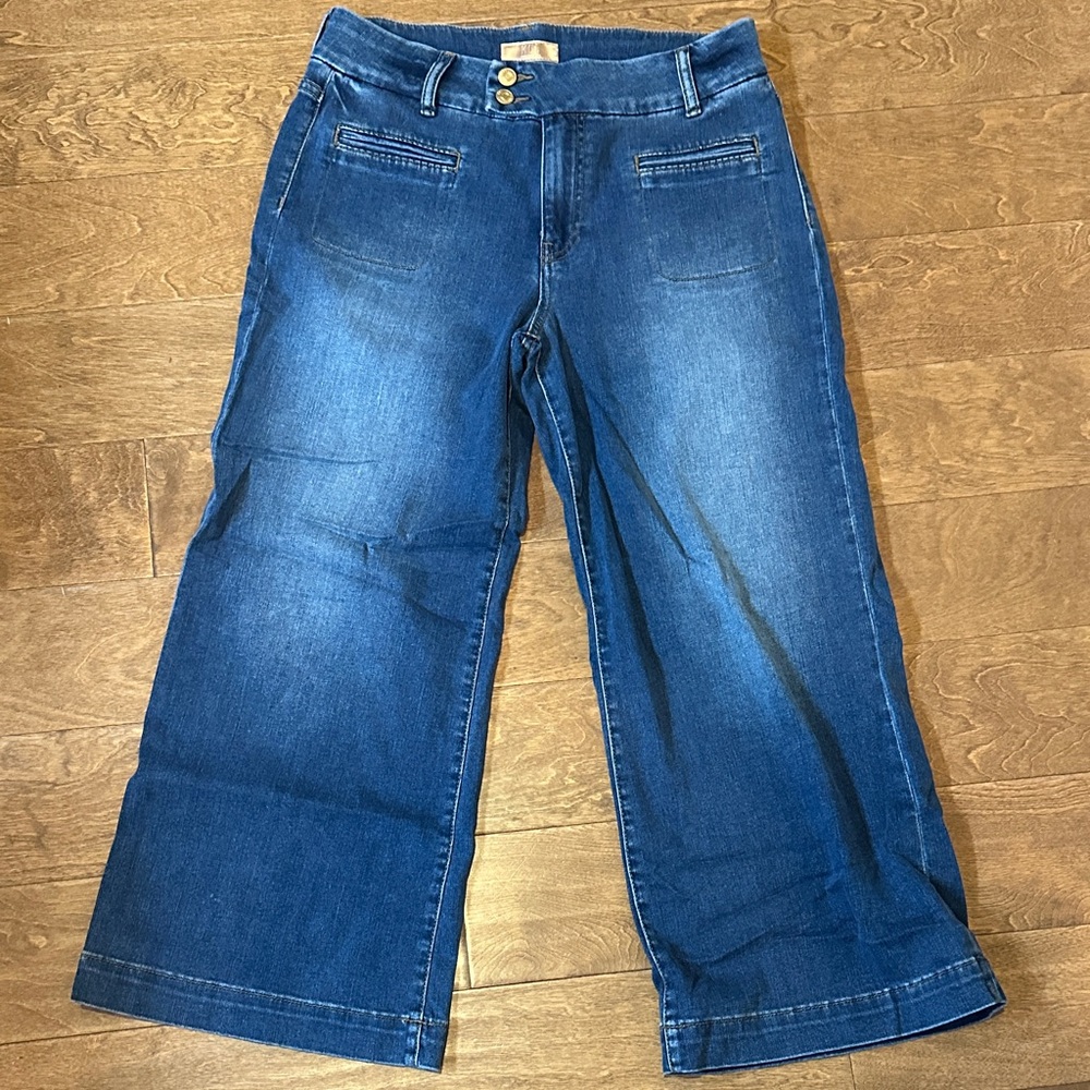 Kut from the Kloth Meg Dark Blue Wide Leg Trouser Jeans